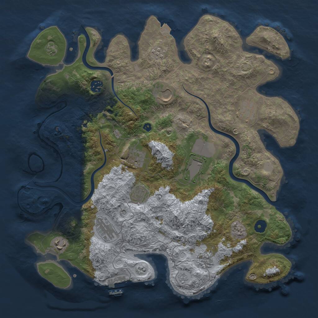 Rust Map: Procedural Map, Size: 3800, Seed: 95715, 15 Monuments