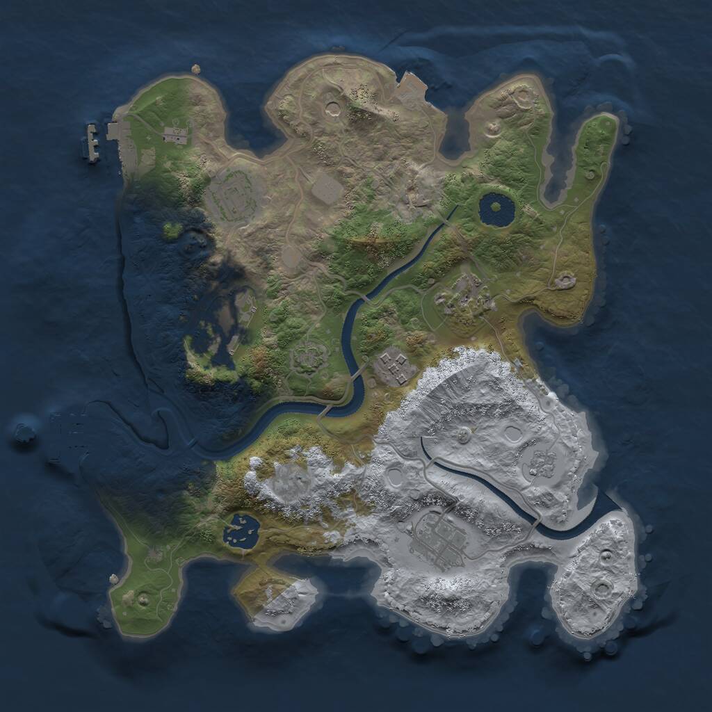 Rust Map: Procedural Map, Size: 3000, Seed: 265631171, 12 Monuments