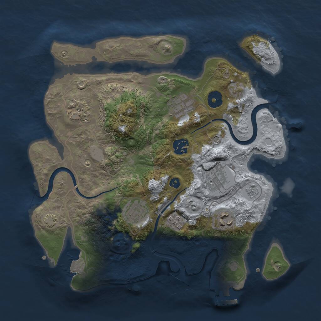 Rust Map: Procedural Map, Size: 3000, Seed: 634564, 12 Monuments
