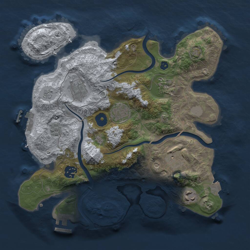 Rust Map: Procedural Map, Size: 3000, Seed: 4296, 13 Monuments