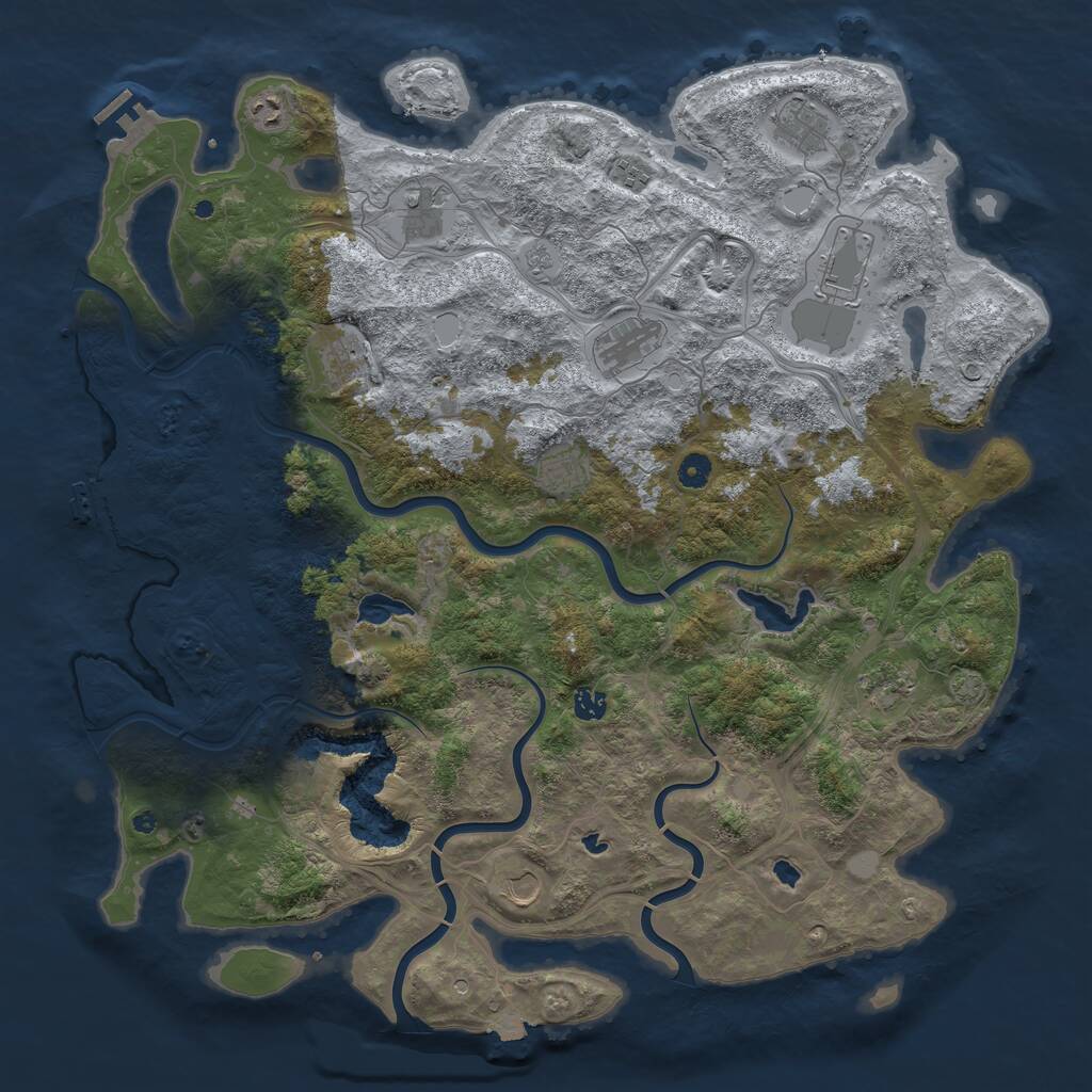 Rust Map: Procedural Map, Size: 4800, Seed: 1963, 17 Monuments