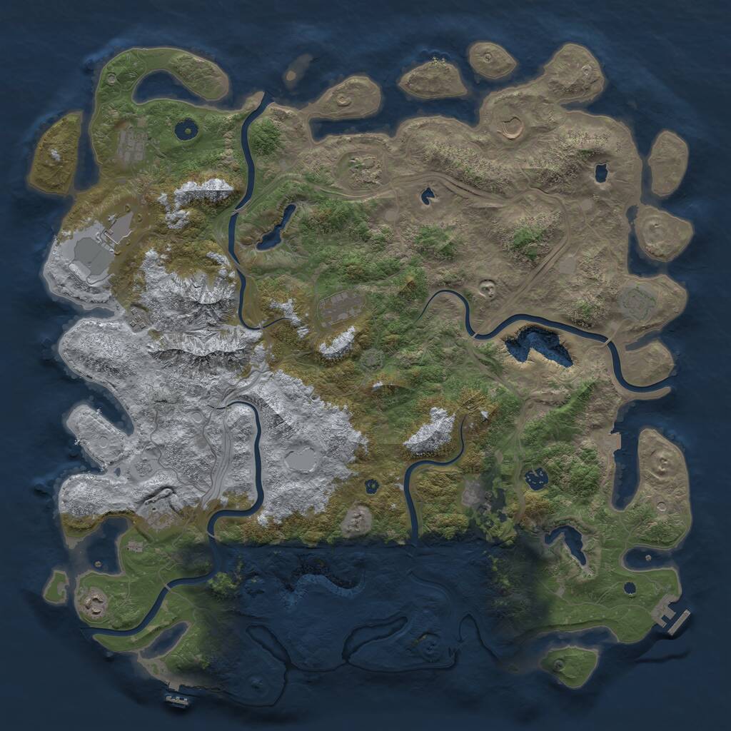 Rust Map: Procedural Map, Size: 5000, Seed: 17762078, 17 Monuments