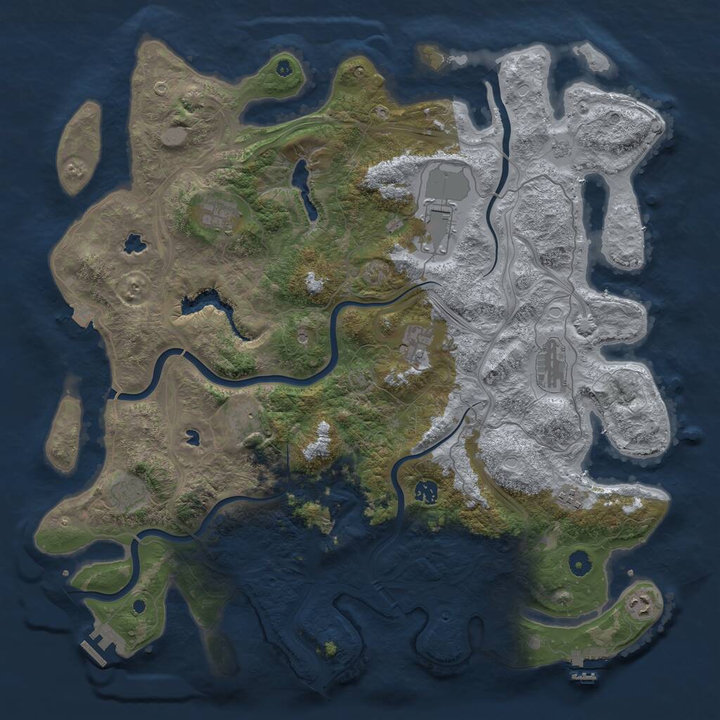 Rust Map: Procedural Map, Size: 4500, Seed: 63698008, 15 Monuments
