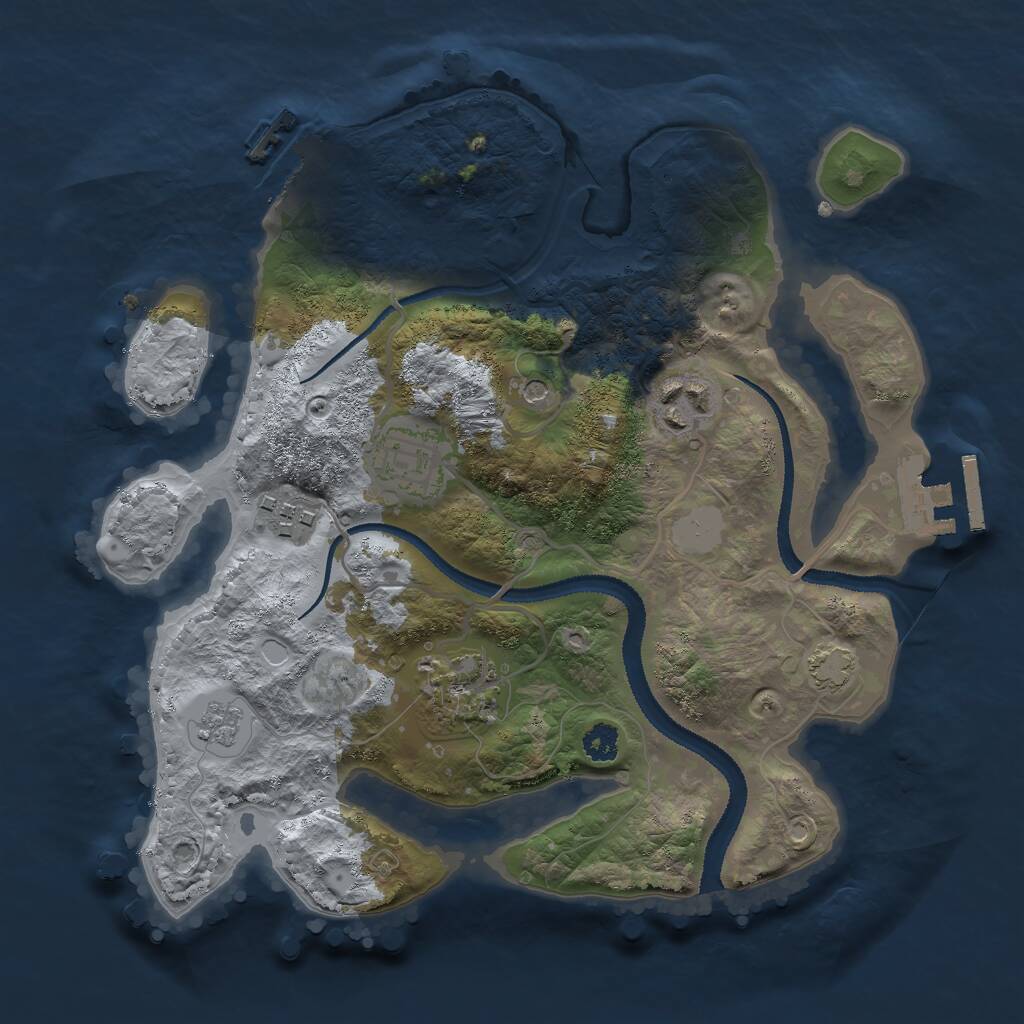 Rust Map: Procedural Map, Size: 2750, Seed: 23123, 10 Monuments