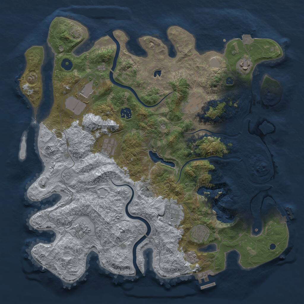 Rust Map: Procedural Map, Size: 4000, Seed: 1355, 15 Monuments