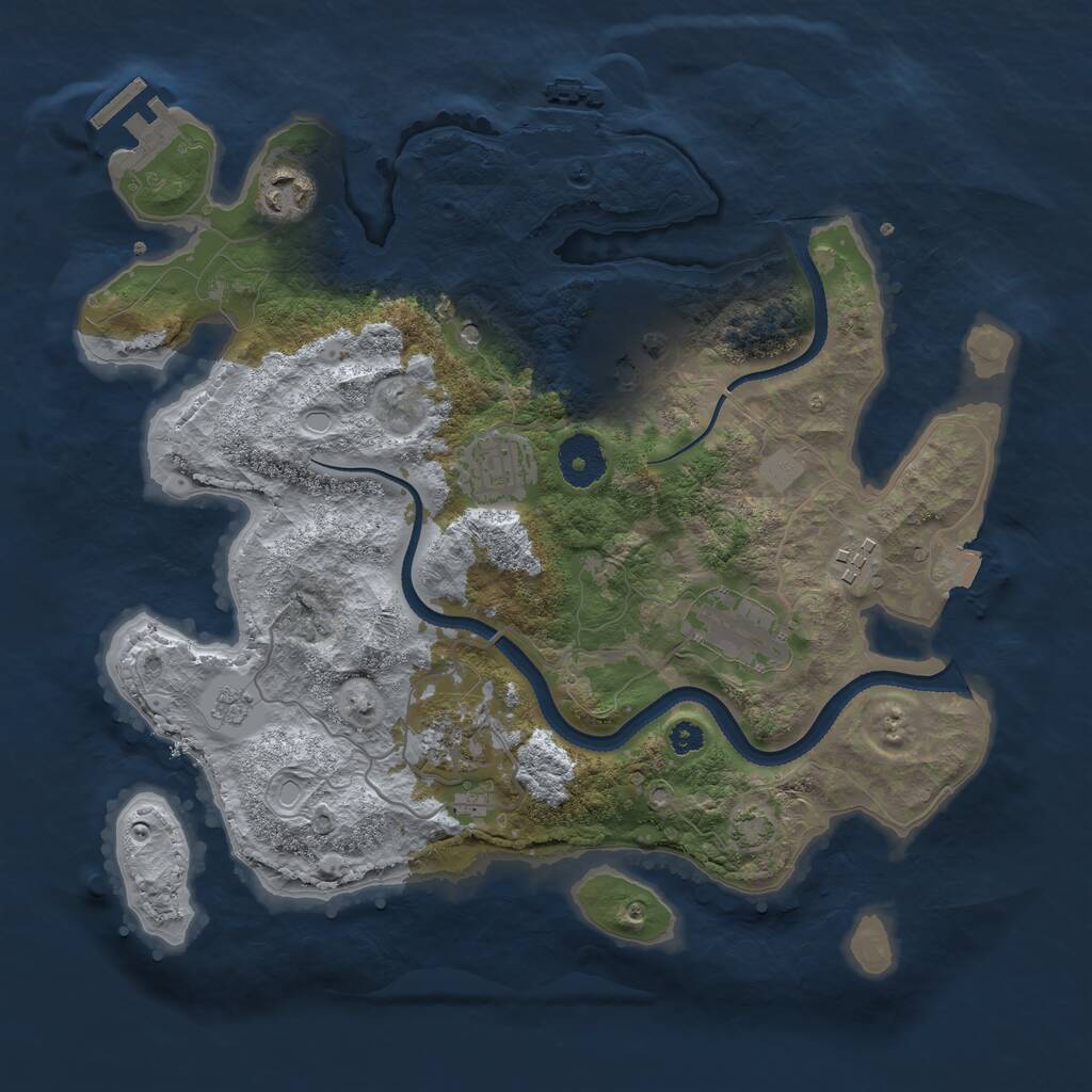 Rust Map: Procedural Map, Size: 3300, Seed: 449413779, 12 Monuments