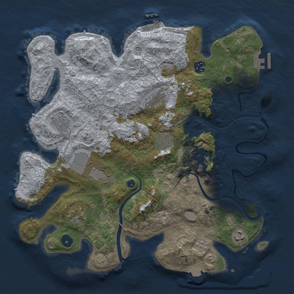 Rust Map: Procedural Map, Size: 3750, Seed: 785040159, 15 Monuments
