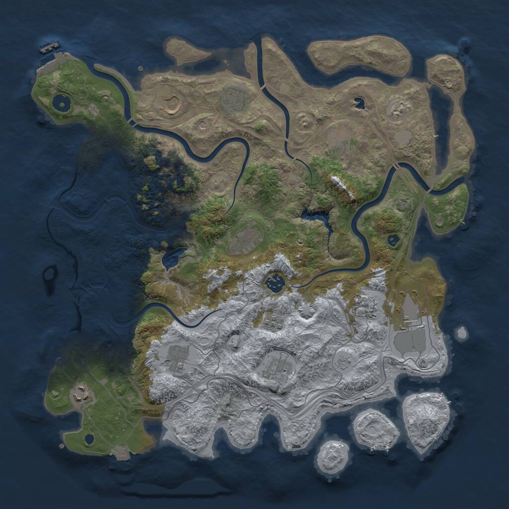 Rust Map: Procedural Map, Size: 4250, Seed: 49549, 17 Monuments