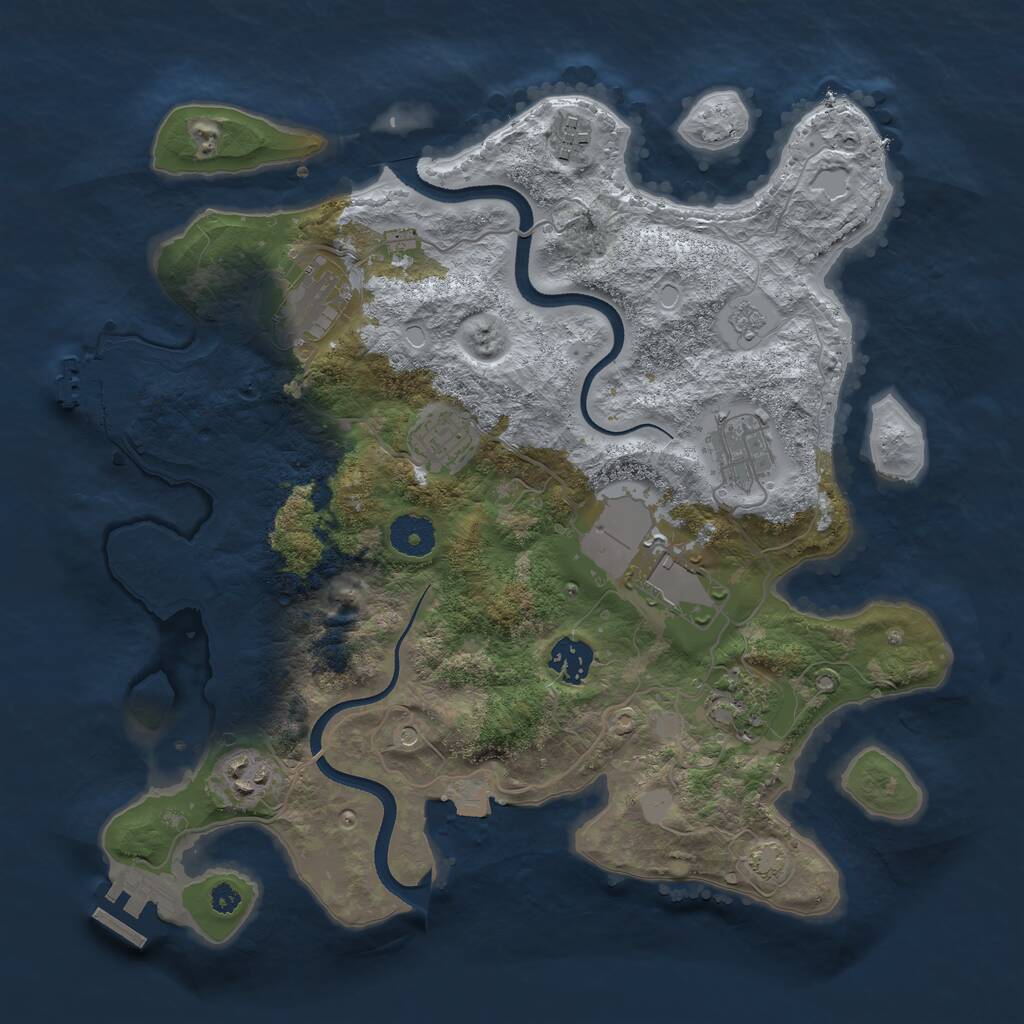 Rust Map: Procedural Map, Size: 3500, Seed: 204270486, 14 Monuments