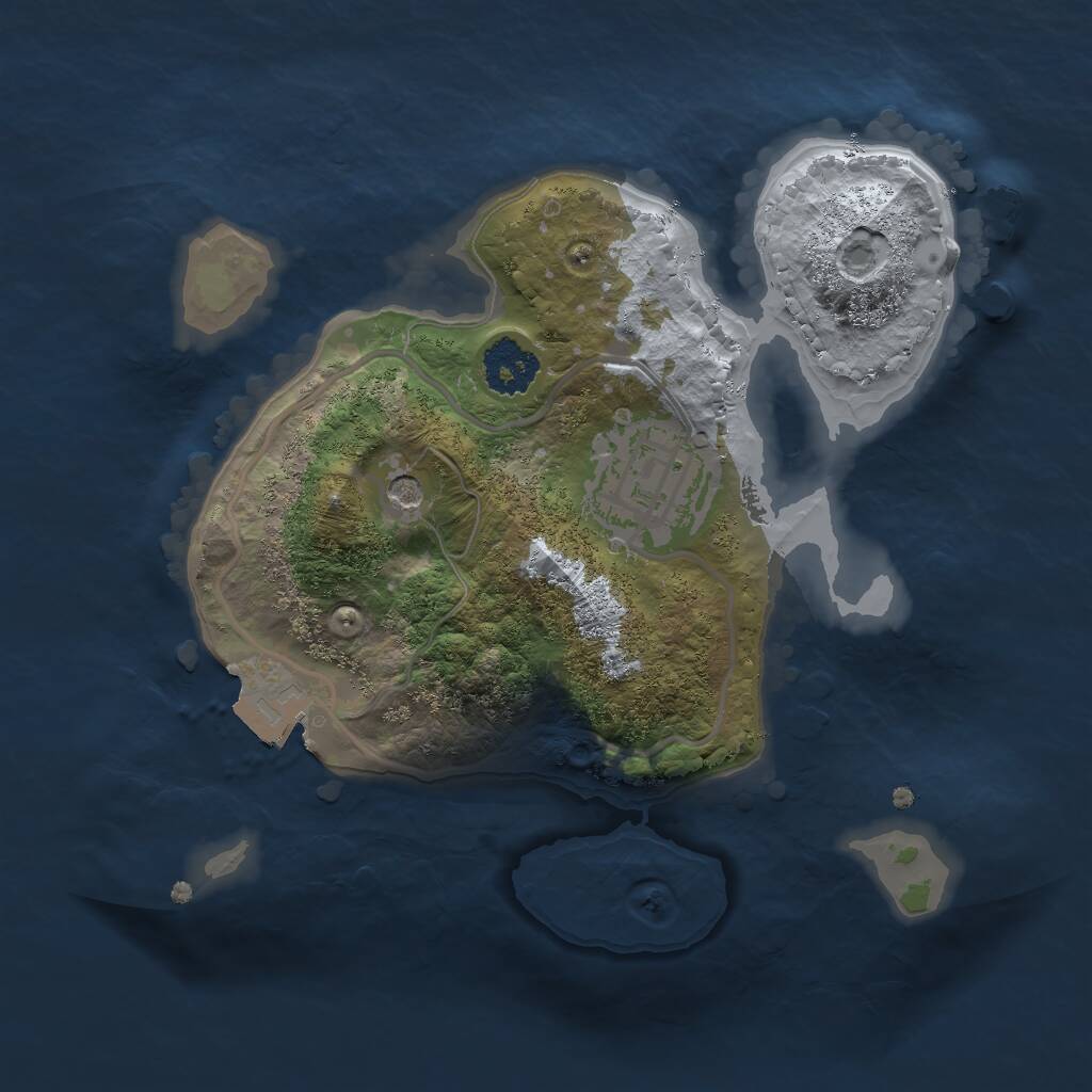 Rust Map: Procedural Map, Size: 2000, Seed: 20778, 3 Monuments