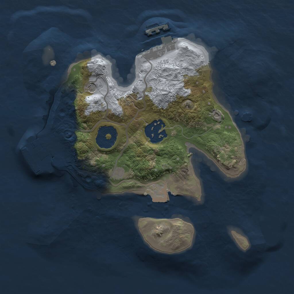 Rust Map: Procedural Map, Size: 2000, Seed: 20779, 5 Monuments