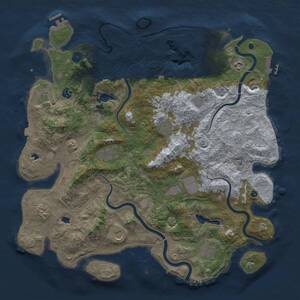 Thumbnail Rust Map: Procedural Map, Size: 4500, Seed: 1663870749, 17 Monuments