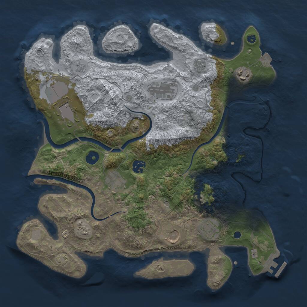 Rust Map: Procedural Map, Size: 3500, Seed: 97819781, 13 Monuments