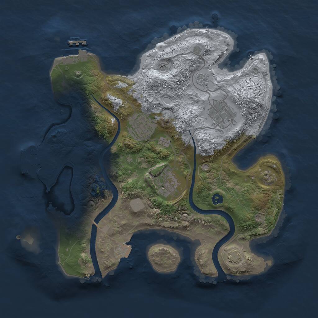 Rust Map: Procedural Map, Size: 2800, Seed: 7482, 9 Monuments