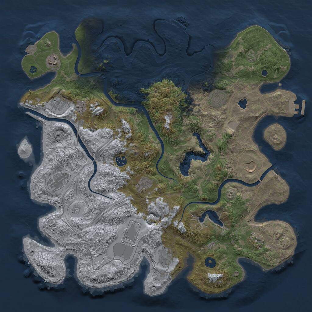 Rust Map: Procedural Map, Size: 4250, Seed: 23997, 17 Monuments