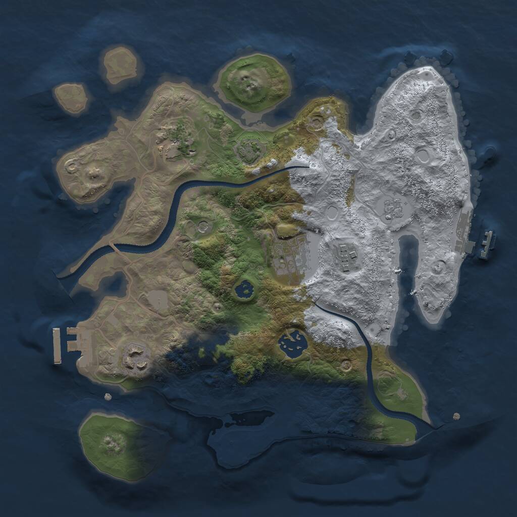 Rust Map: Procedural Map, Size: 2900, Seed: 53837548, 11 Monuments