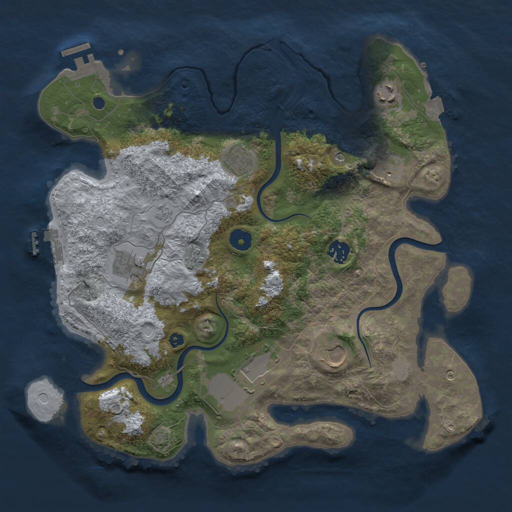 Rust Map: Procedural Map, Size: 3500, Seed: 169797204, 14 Monuments