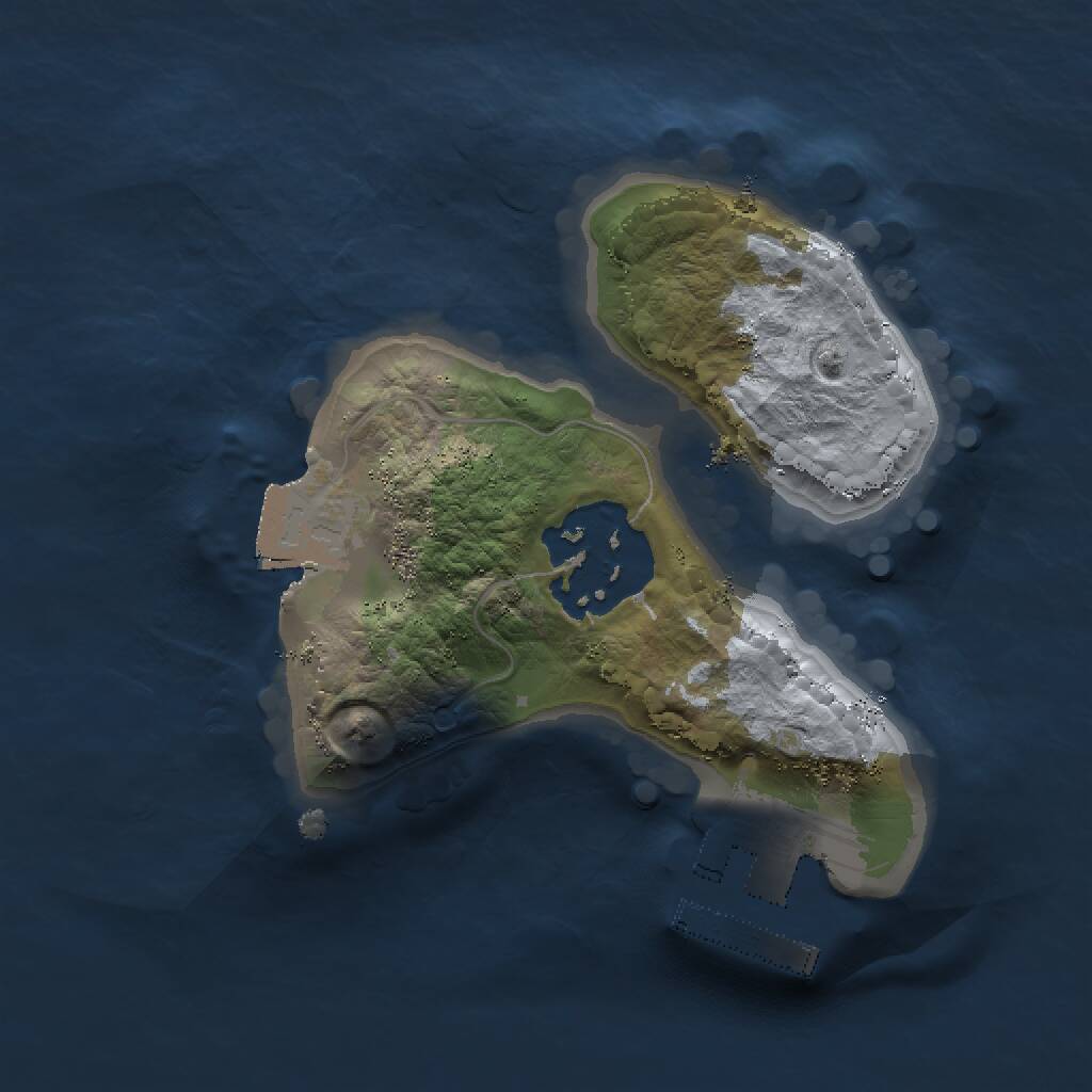 Rust Map: Procedural Map, Size: 1500, Seed: 8000, 3 Monuments