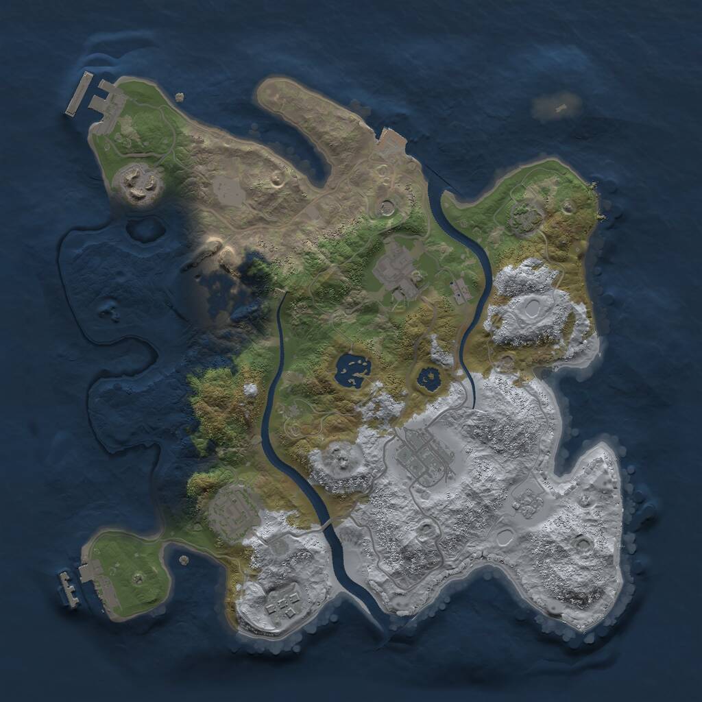 Rust Map: Procedural Map, Size: 3000, Seed: 92222, 13 Monuments