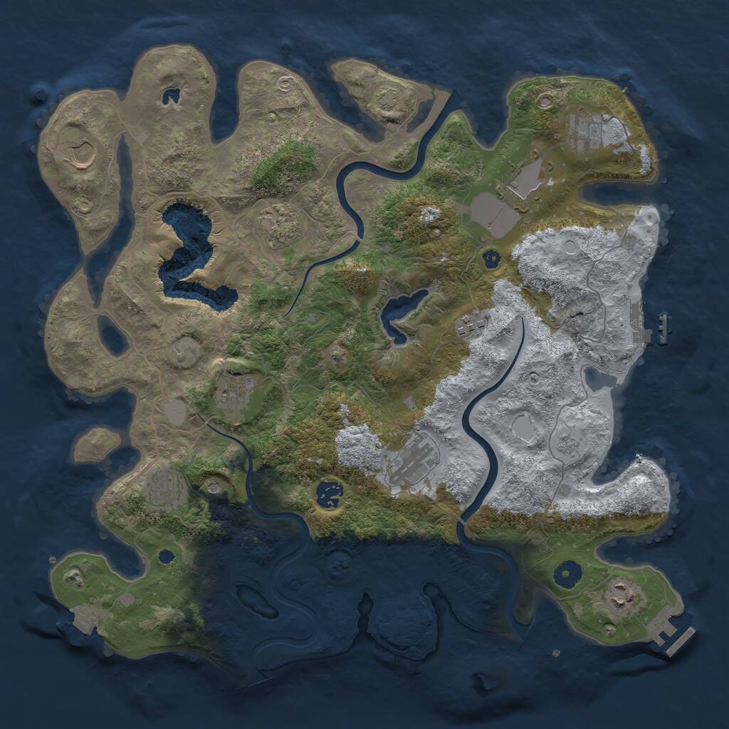 Rust Map: Procedural Map, Size: 4000, Seed: 914220942, 16 Monuments