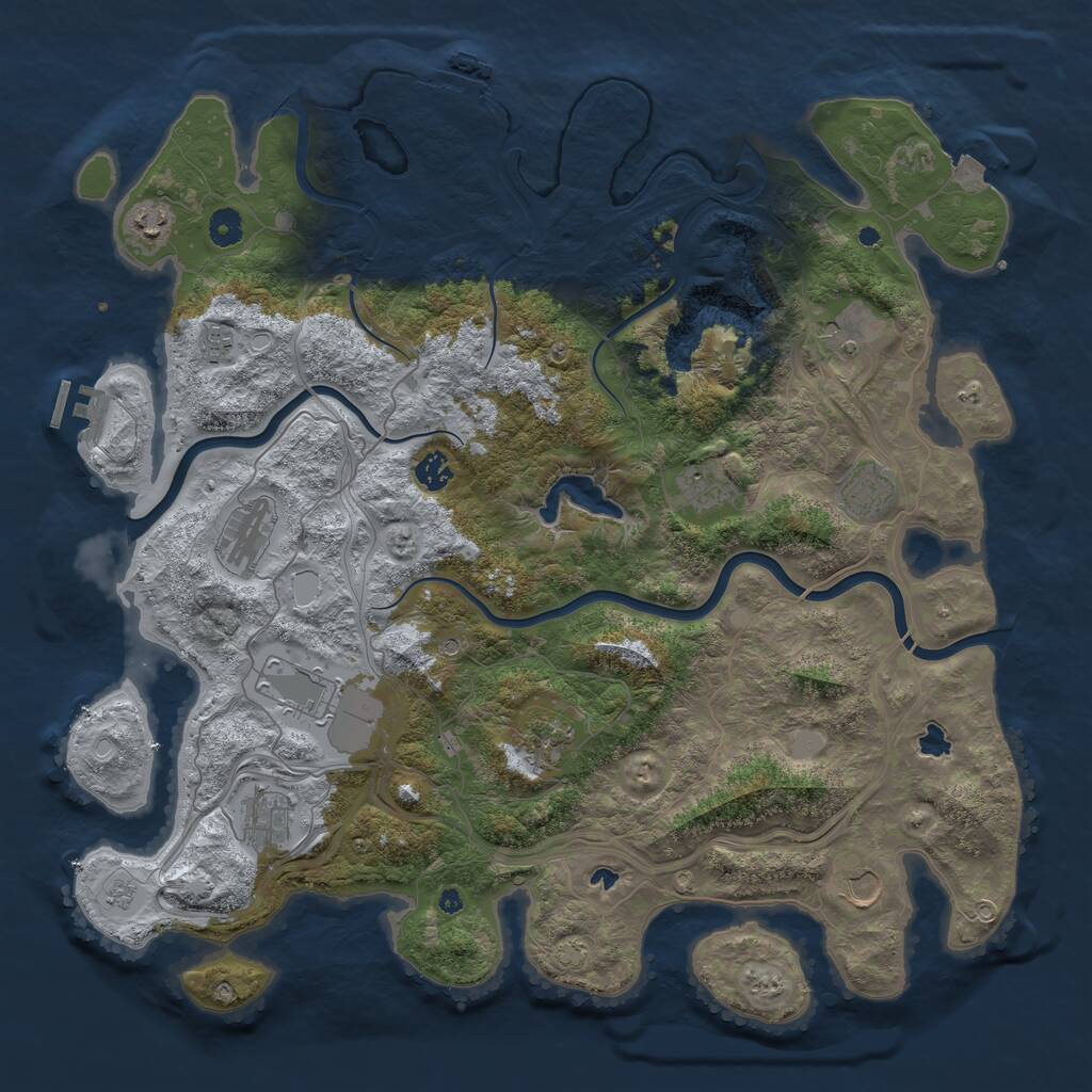 Rust Map: Procedural Map, Size: 4500, Seed: 95206596, 17 Monuments