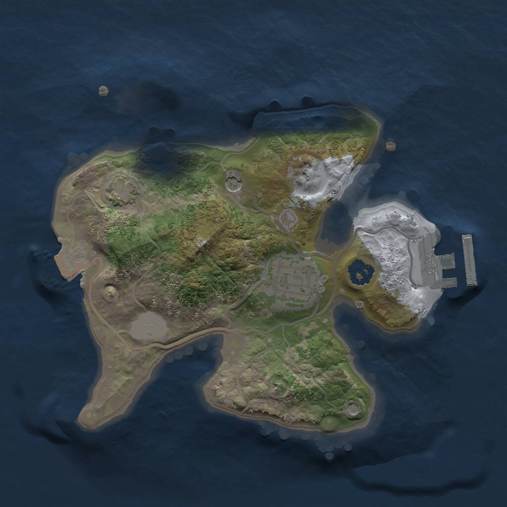 Rust Map: Procedural Map, Size: 2000, Seed: 625, 5 Monuments