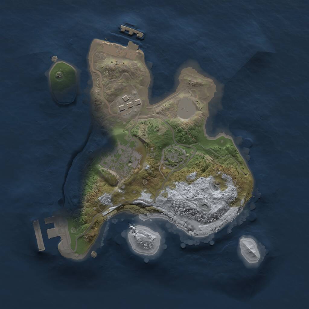 Rust Map: Procedural Map, Size: 2000, Seed: 1594908304, 6 Monuments