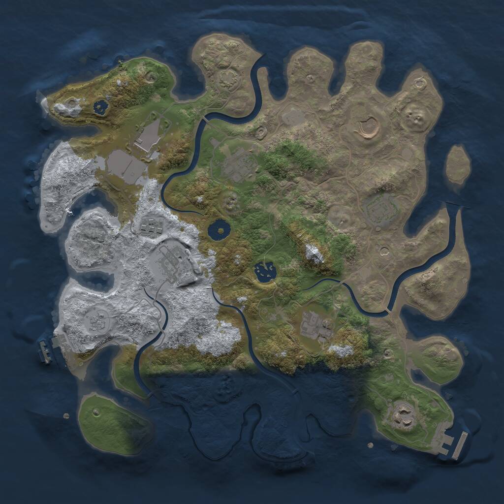 Rust Map: Procedural Map, Size: 3500, Seed: 174012999, 15 Monuments