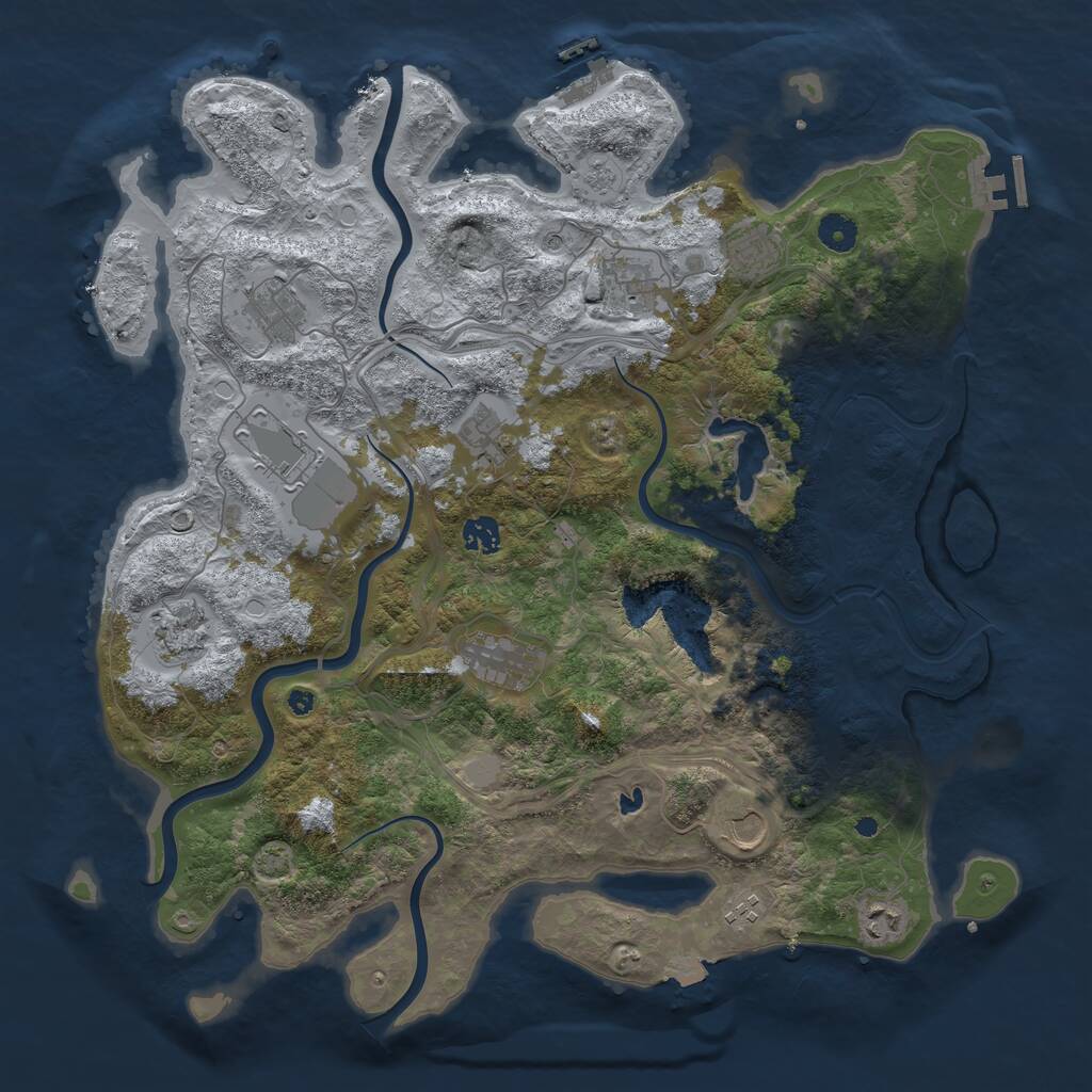 Rust Map: Procedural Map, Size: 4250, Seed: 1942703750, 17 Monuments