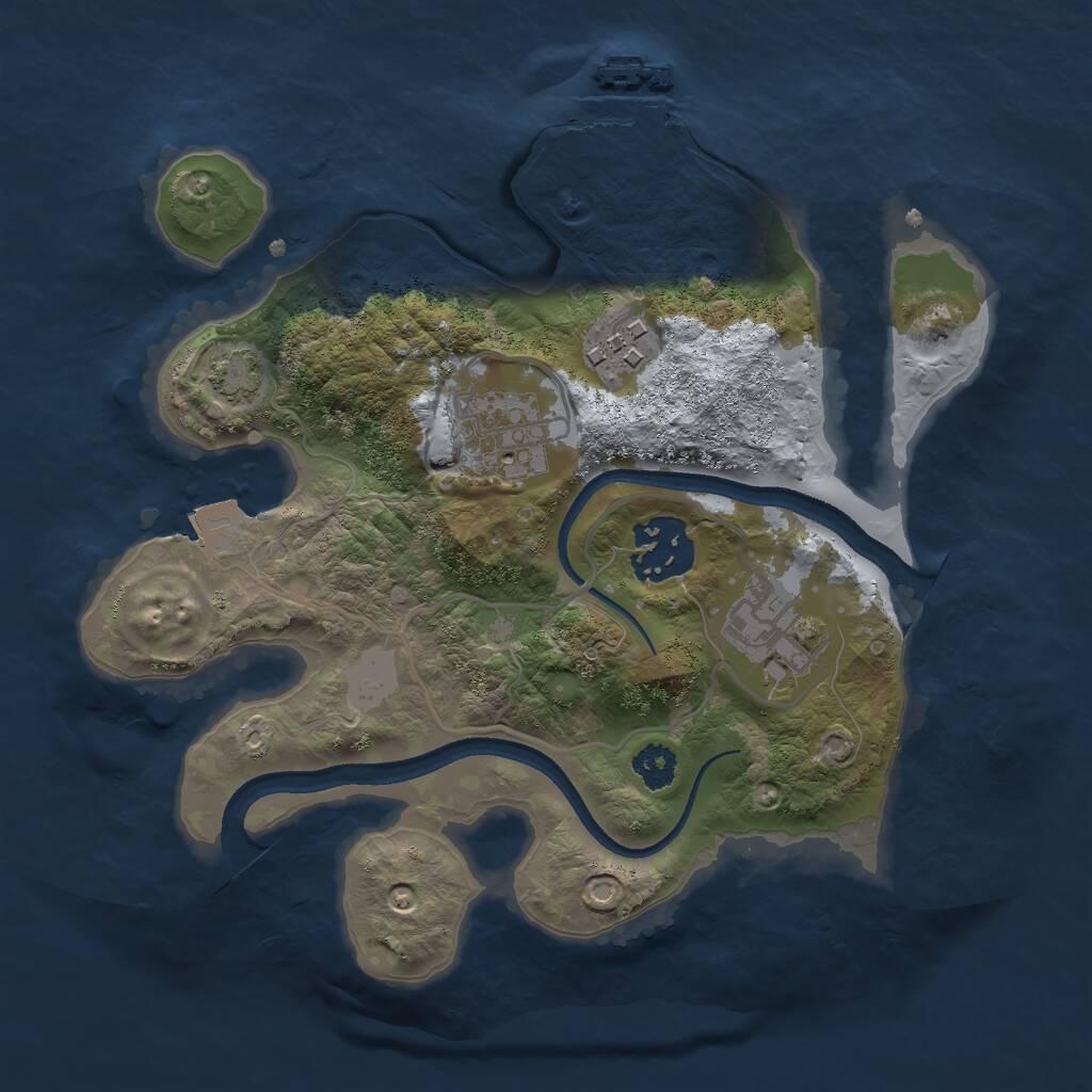 Rust Map: Procedural Map, Size: 2500, Seed: 254022062, 7 Monuments