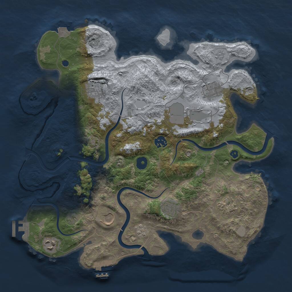 Rust Map: Procedural Map, Size: 3650, Seed: 11111, 15 Monuments