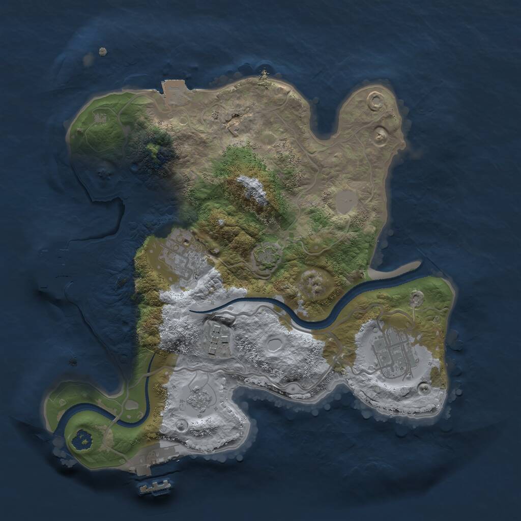 Rust Map: Procedural Map, Size: 2600, Seed: 21193, 8 Monuments