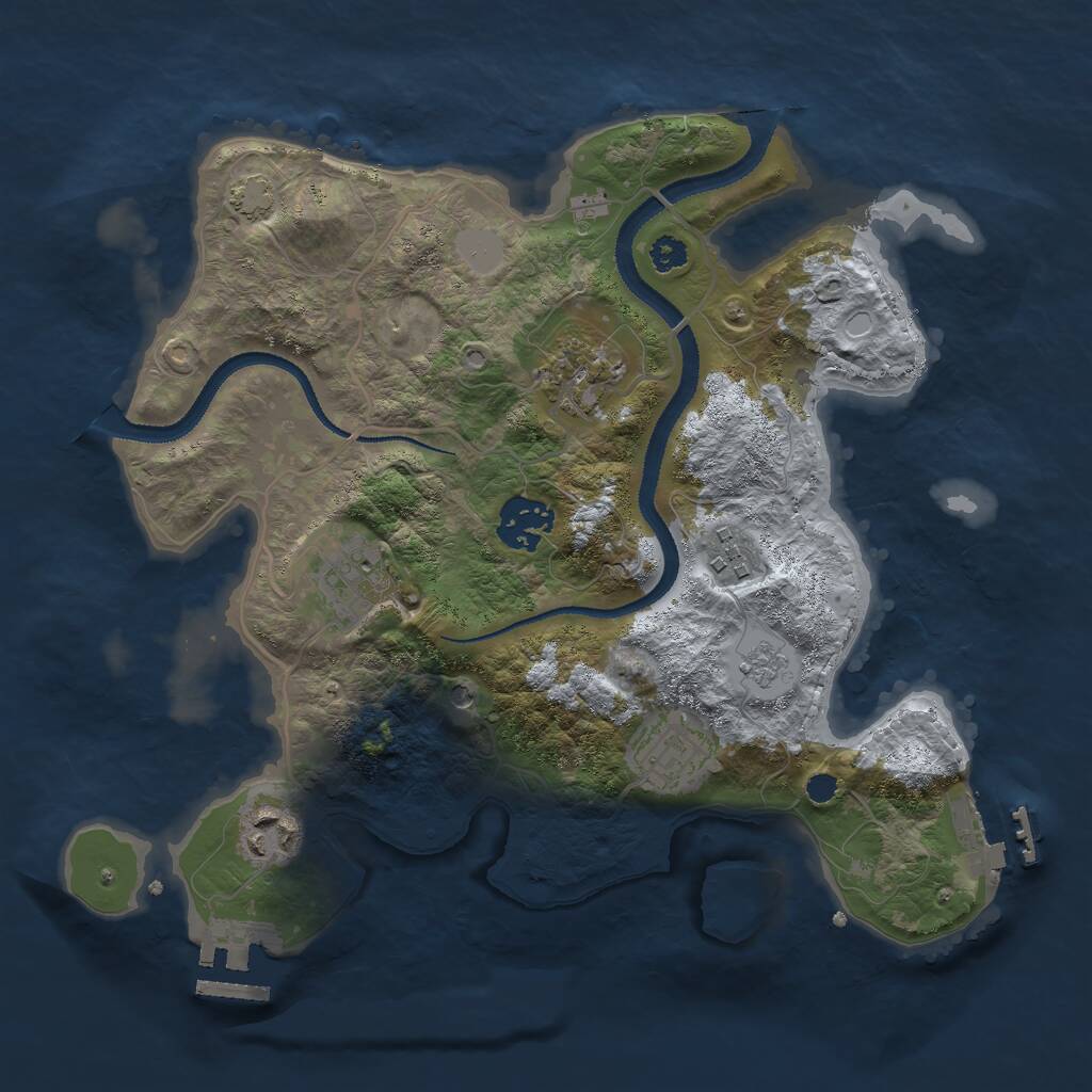 Rust Map: Procedural Map, Size: 3000, Seed: 11434, 12 Monuments