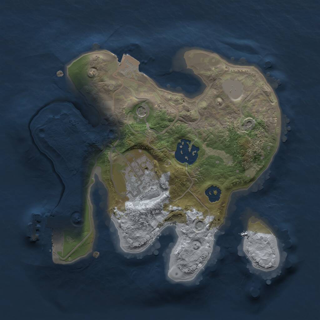 Rust Map: Procedural Map, Size: 2000, Seed: 69520, 5 Monuments