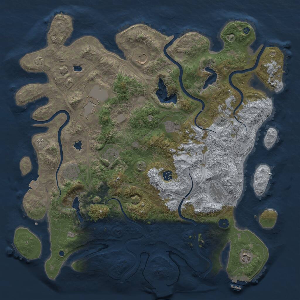 Rust Map: Procedural Map, Size: 4500, Seed: 89506937, 15 Monuments