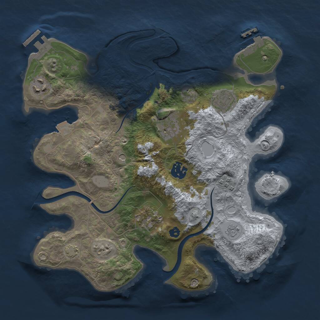 Rust Map: Procedural Map, Size: 3000, Seed: 1598594762, 12 Monuments