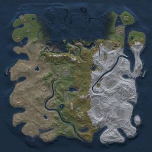 Thumbnail Rust Map: Procedural Map, Size: 4500, Seed: 1853457, 16 Monuments