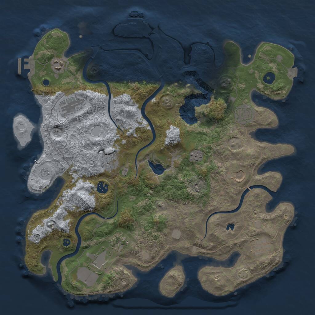 Rust Map: Procedural Map, Size: 4000, Seed: 7543563, 16 Monuments