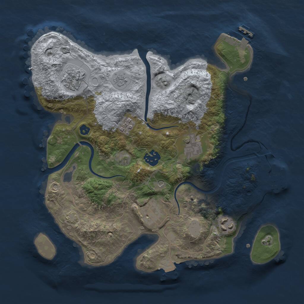 Rust Map: Procedural Map, Size: 3000, Seed: 123452, 12 Monuments