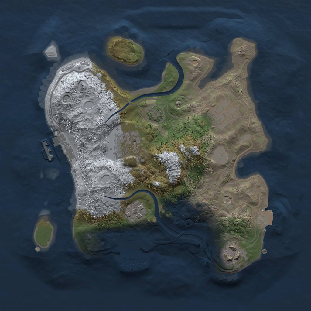 Rust Map: Procedural Map, Size: 2450, Seed: 1942283761, 9 Monuments