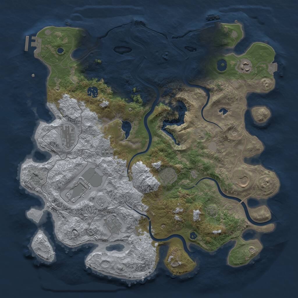 Rust Map: Procedural Map, Size: 4000, Seed: 953205271, 14 Monuments