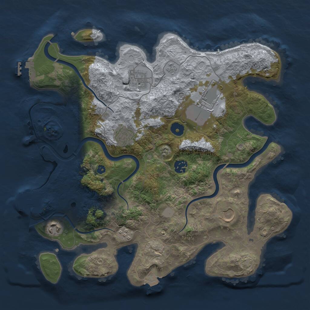 Rust Map: Procedural Map, Size: 3500, Seed: 1964762969, 13 Monuments
