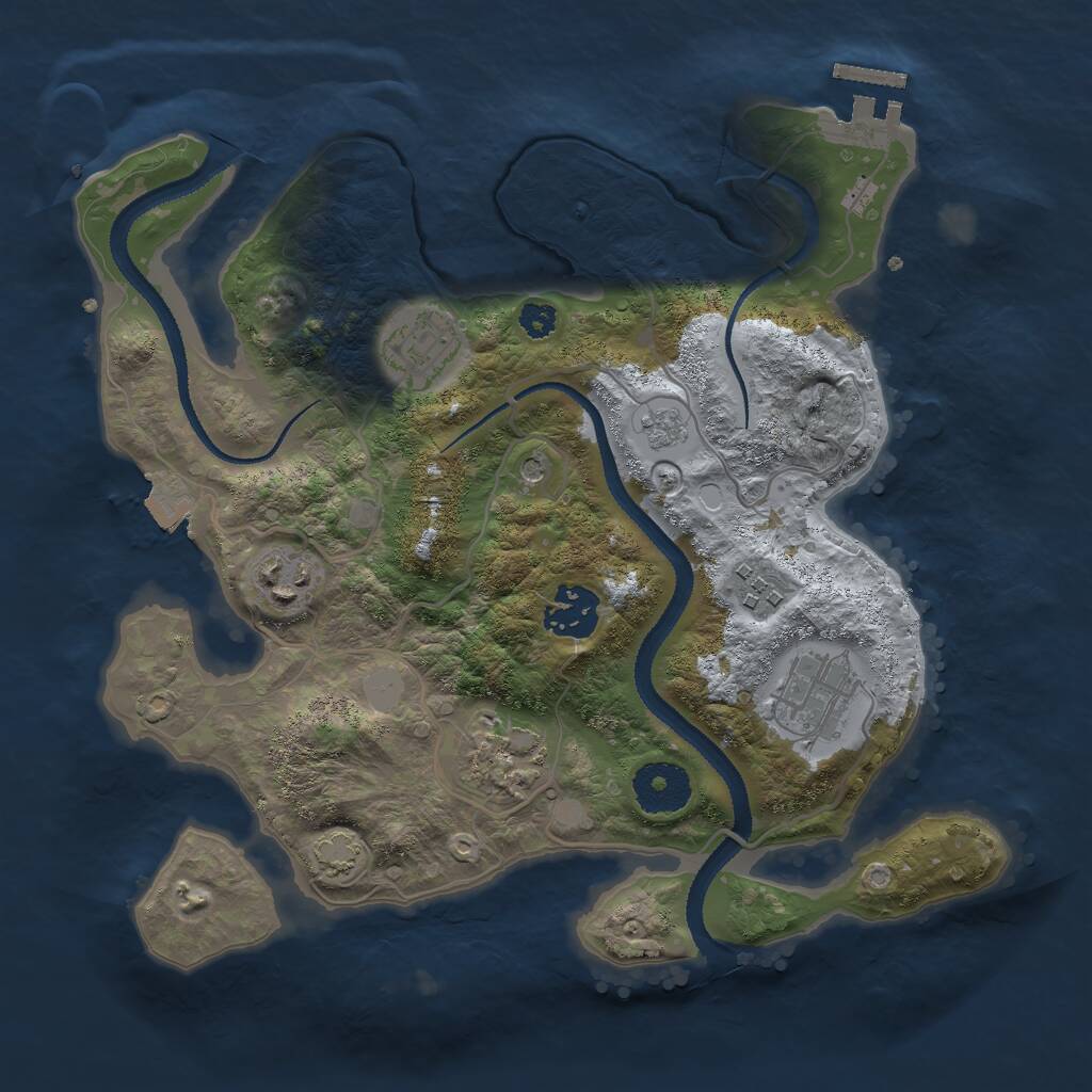 Rust Map: Procedural Map, Size: 3000, Seed: 811224342, 11 Monuments