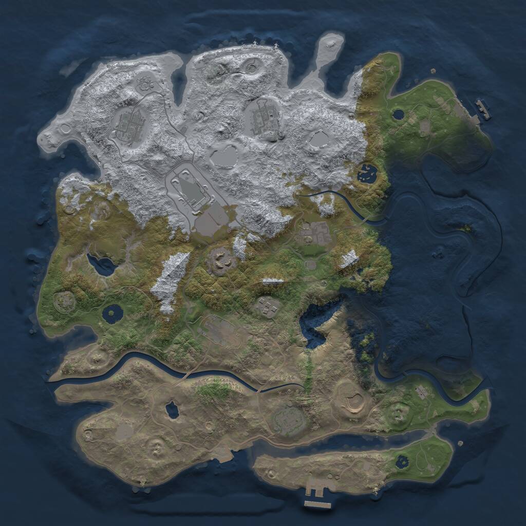 Rust Map: Procedural Map, Size: 4000, Seed: 26714, 16 Monuments