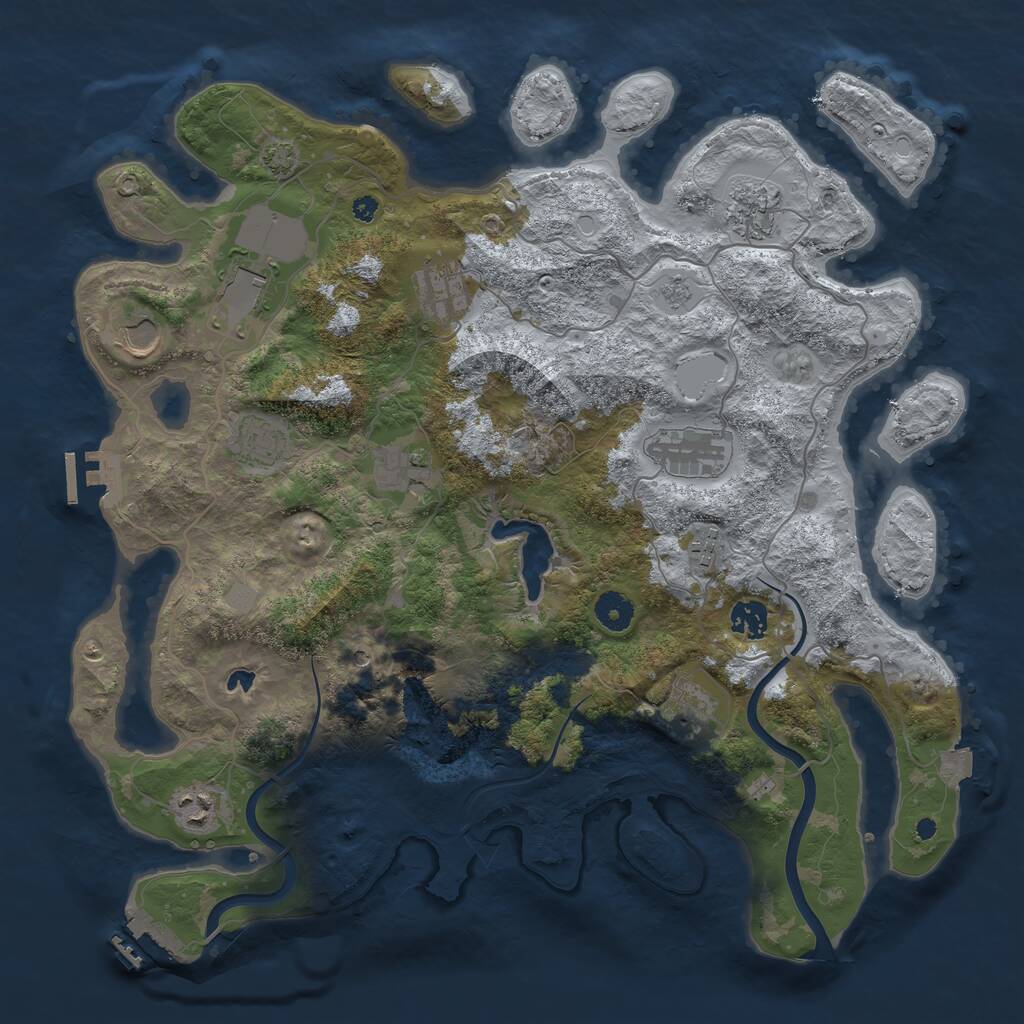 Rust Map: Procedural Map, Size: 4000, Seed: 20011912, 17 Monuments