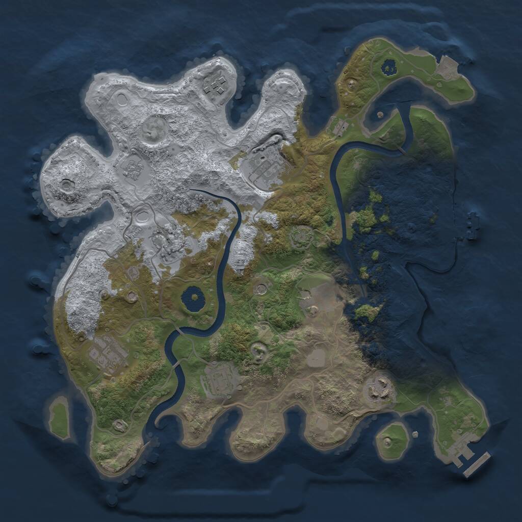 Rust Map: Procedural Map, Size: 3250, Seed: 69345, 13 Monuments