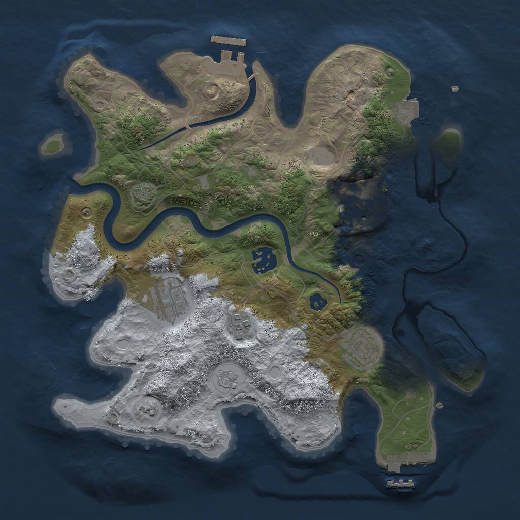 Rust Map: Procedural Map, Size: 3000, Seed: 6584265, 11 Monuments