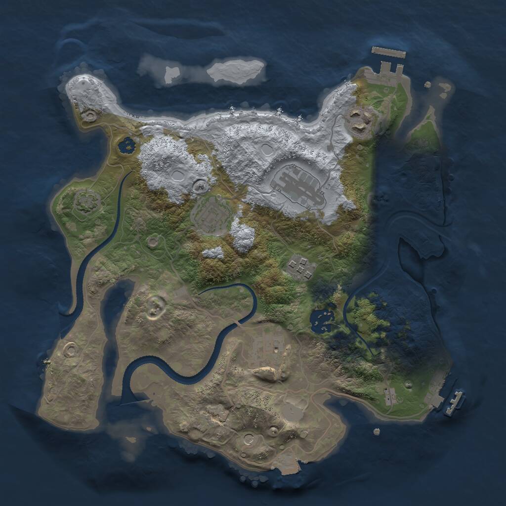 Rust Map: Procedural Map, Size: 3000, Seed: 26217, 11 Monuments