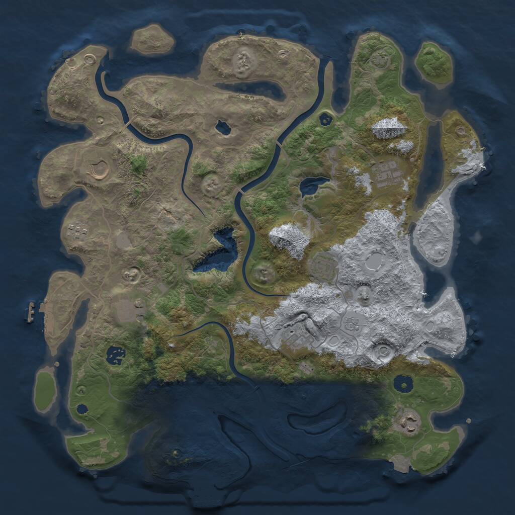 Rust Map: Procedural Map, Size: 4000, Seed: 432442661, 14 Monuments