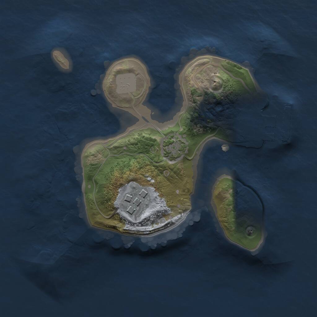 Rust Map: Procedural Map, Size: 1700, Seed: 77722, 4 Monuments